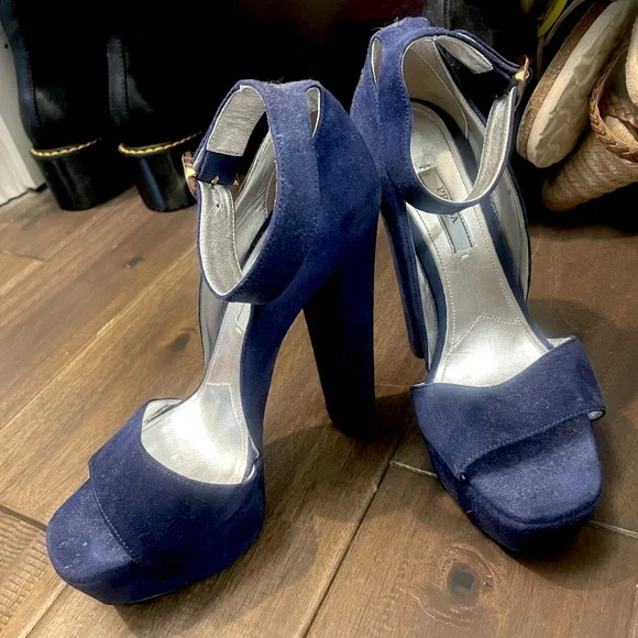 Prada Shoes Prada Highhigh Heel Royal Blue Poshmark
